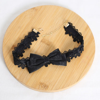 Choker Cute Colors Bowknot Lolita Lace Black 6