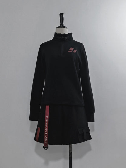 Ouji Shorts Rot Techwear Fashion Strappy und Schwarz