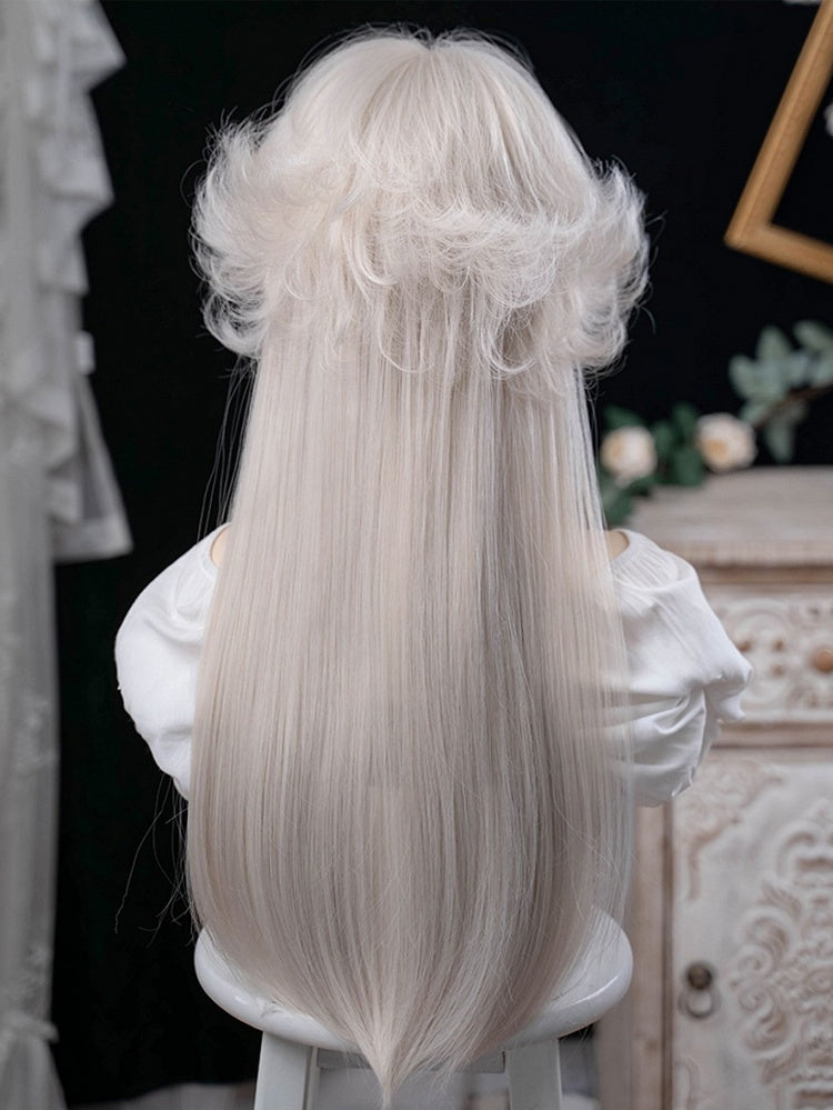 Blonde Pony 72 mit Air Beige glatte Perücke CM Länge