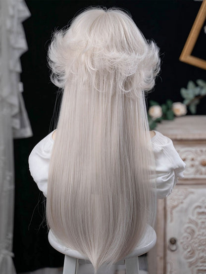 Blonde Pony 72 mit Air Beige glatte Perücke CM Länge