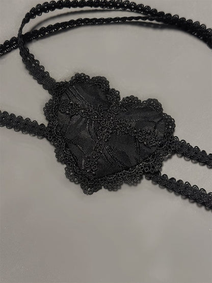 / Patch Weiß Rot Schwarz Herzförmiges Auge