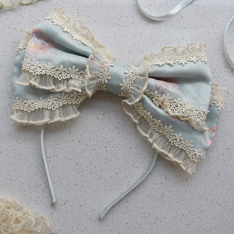 Pink KC Bowknot Blue / Mint Beige