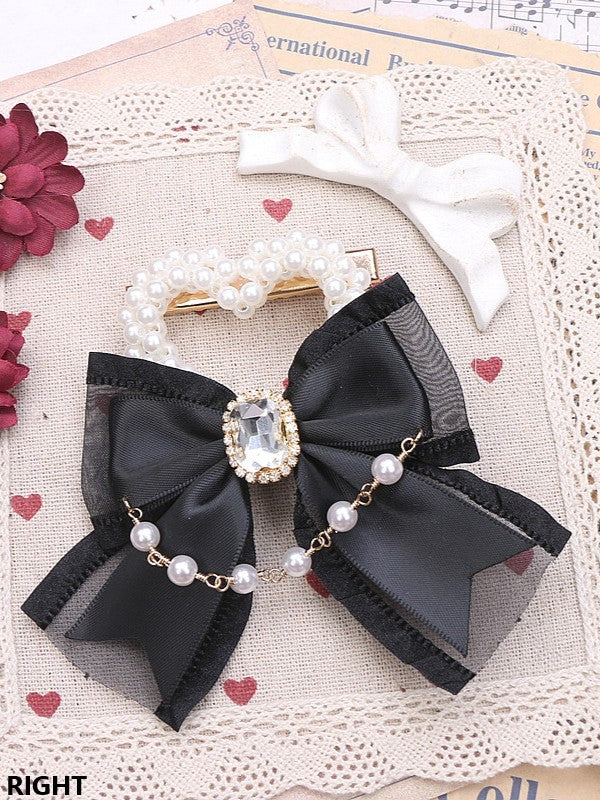 Pearl Heart Color Options Kei 3 Jirai Bowknot Hairclip Chian