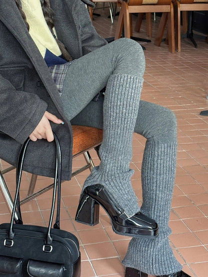 Slouchy Ribbed Knit Warmers Leg