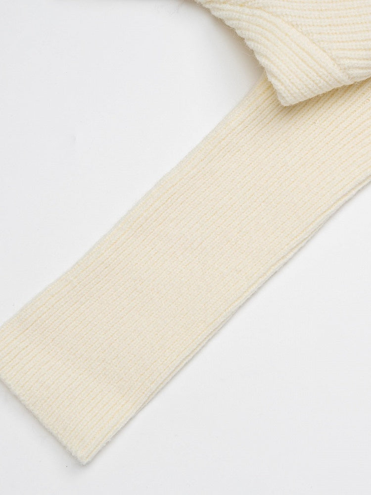 Apricot Two-Piece Look Batwing Sleeve Sweater with Kitten Themed Embroidery - Languid Park