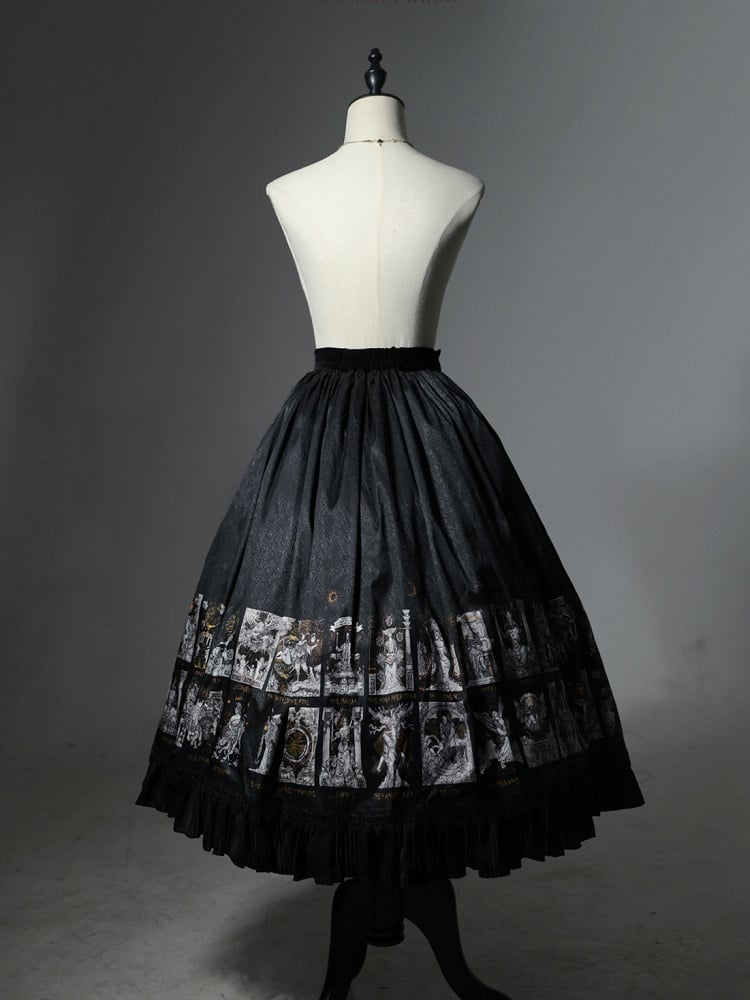 Cards Print Lolita Skirt Gothic Tarot