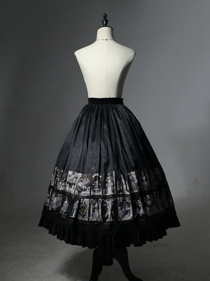 Cards Print Lolita Skirt Gothic Tarot