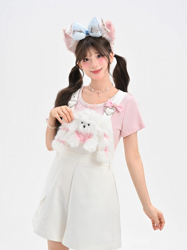 かわいい夢Tシャツ ピンク ラウンドネック