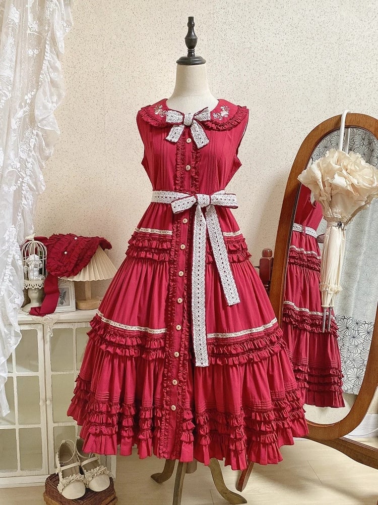 in Tie Lolita 5 Belt and colors Bow Available Lace-Trimmed