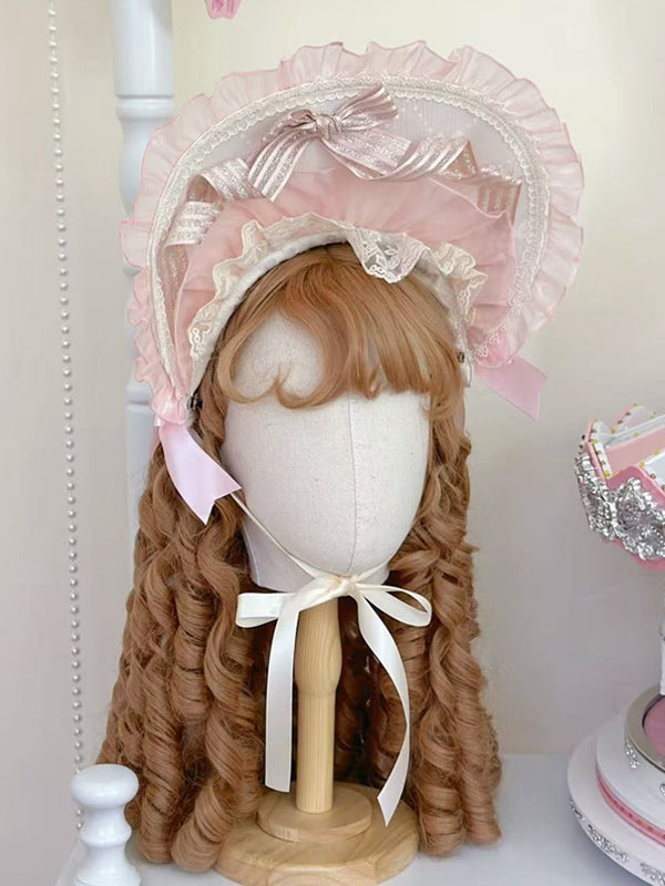 Apricot Bonnet Green Blue Pink /