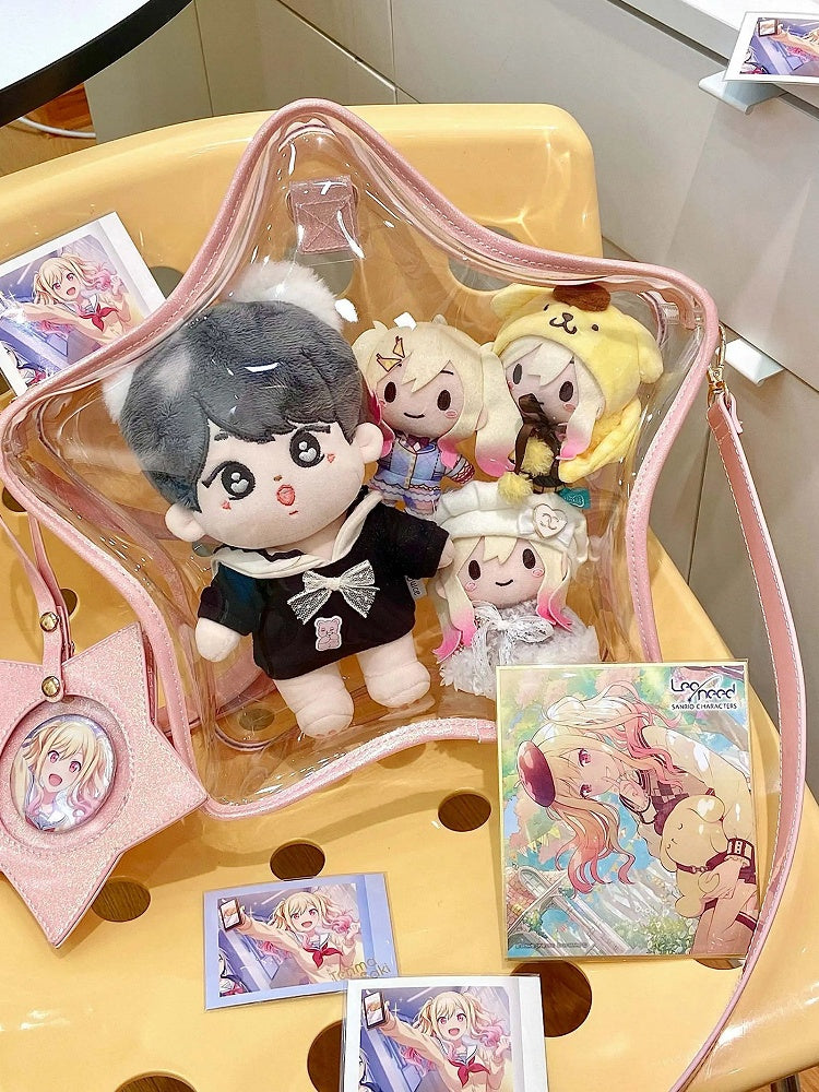 Pink Charm Detachable Bag Set PU Star-shaped Badge Ita with