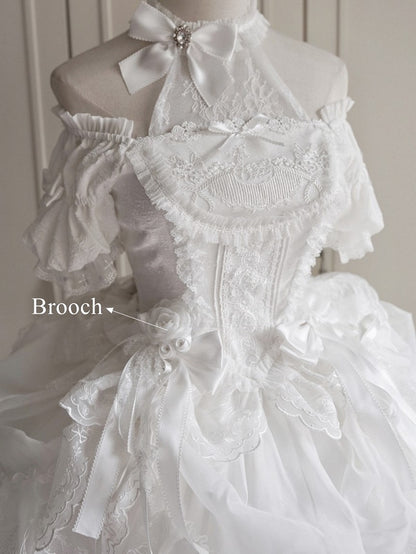 Large Flower Bead Chain Lolita Brooch 6 Colors - Moon River
