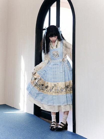 New Chinese Style Hanfu Alice in Wonderland Lolita Dress with Embroidery Details - San Sheng Du