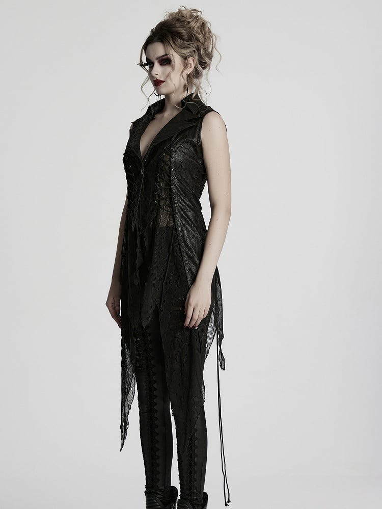 Vest Dark Asymmetric Alien Black Goth