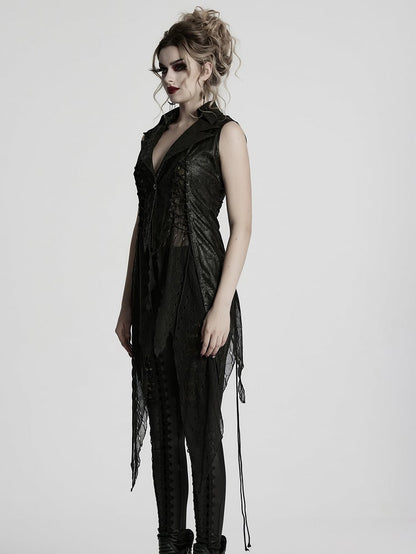 Vest Dark Asymmetric Alien Black Goth