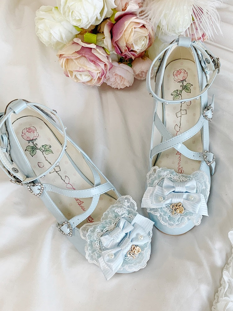for Janes Mary High Block Blue Lolita with Sweet Heel