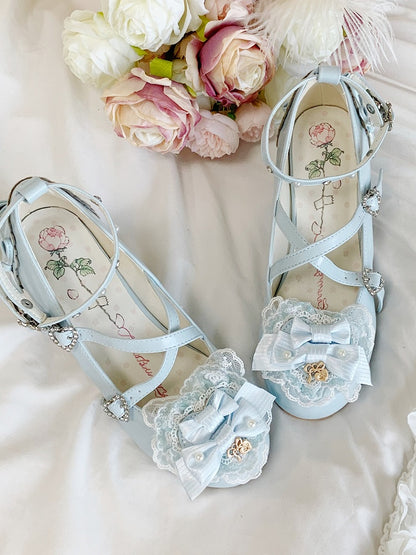 for Janes Mary High Block Blue Lolita with Sweet Heel
