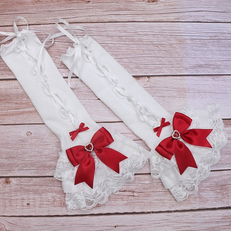 Rhinestone Bowknot Sleeves Options Arm Lace Color Kei Jirai 11