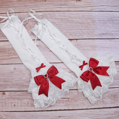 Rhinestone Bowknot Sleeves Options Arm Lace Color Kei Jirai 11