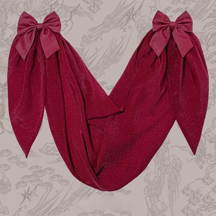 Dark Bowknot Detail Overlay Blue/Black/Red