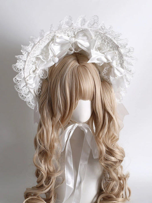 Bow Shiro Bonnet (Elegant Sweet Style) Lace