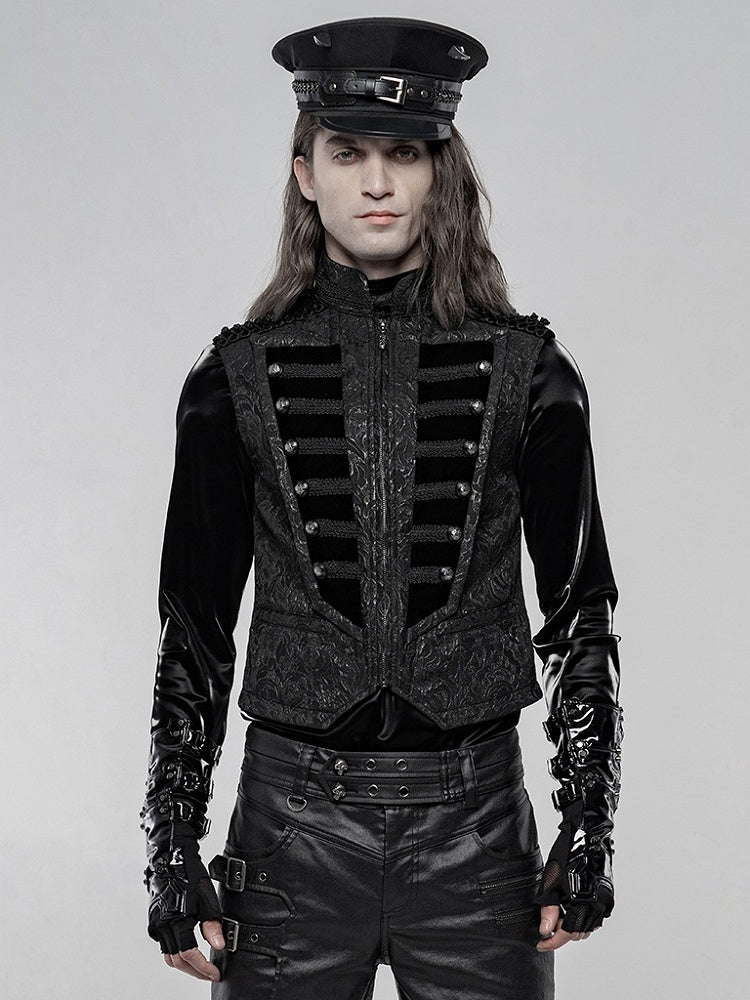 Gorgeous Black Gothic Vest Men's