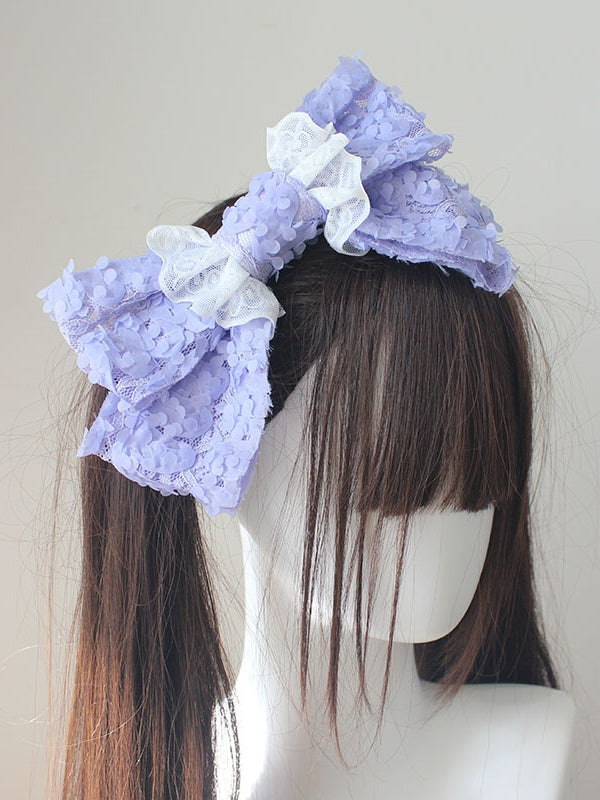 Bowknot Options Hairclip 5 Color Lace Design Trim Petal