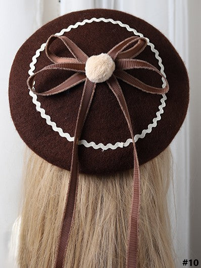 10 Lolita Bowknot Sweet Color Options Beret