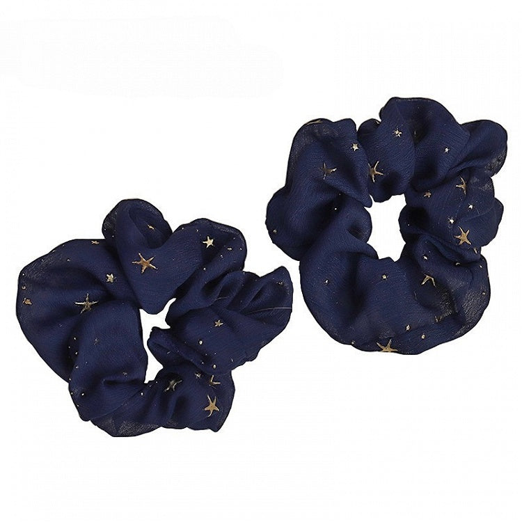 Dark Blue/White Starry Sky Pattern Lolita Hair Scrunchie
