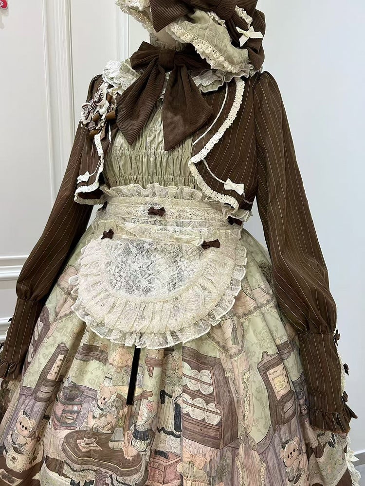 Gepunktete Schürze Tüll Creme