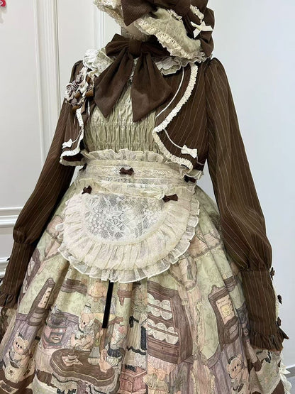 Gepunktete Schürze Tüll Creme