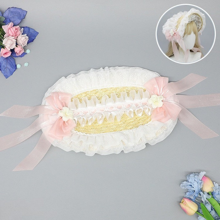 Floral Pink/Blue/Green Details Bowknot Design Gorgeous Version