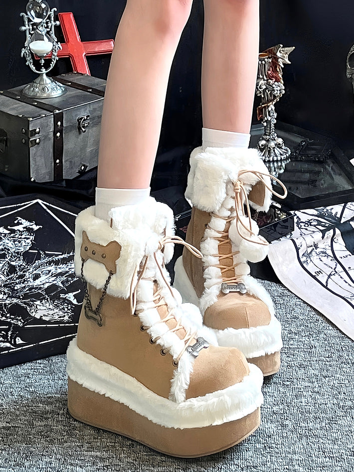 Lining Brown Light Plush Winter with Boots