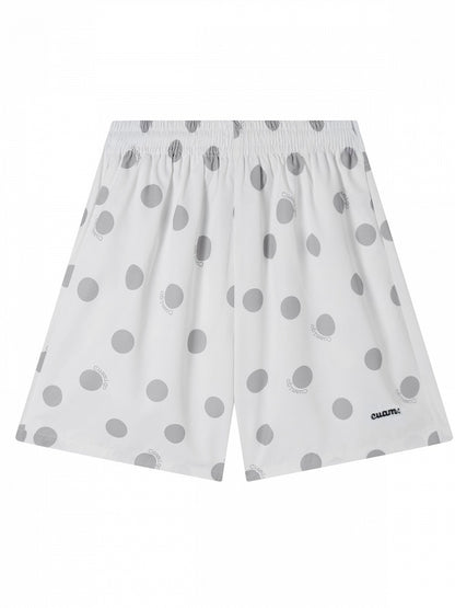White Loose Fit Kawaii Polka Dot Bottoms - Languid Park