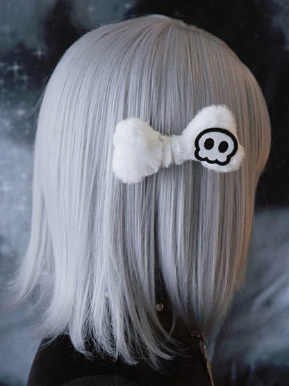 White Bone Accent Gothic Hair Clip