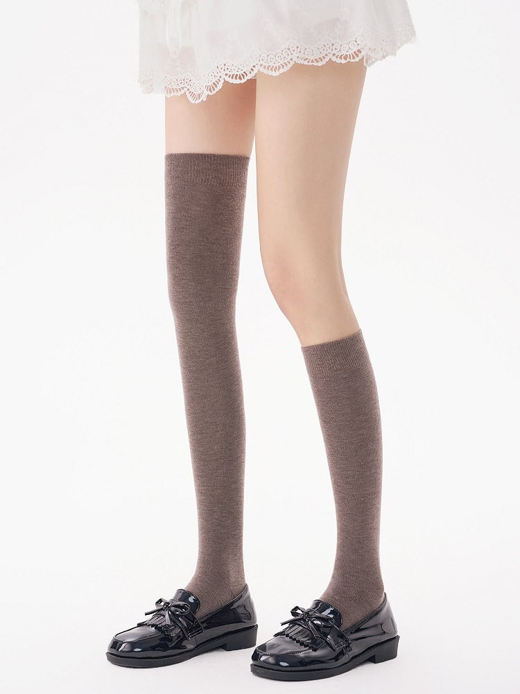 Stockings Grip Over-the-Knee 4-Color Non-Slip Thermal 52cm with