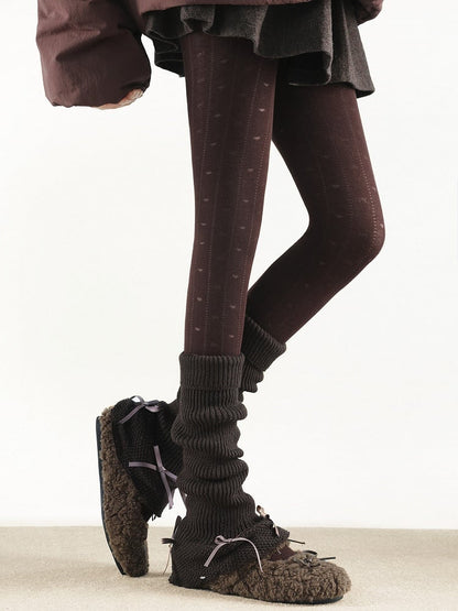 Ribbed Warmers Accents (4 Slouchy Colors) Leg Bow with