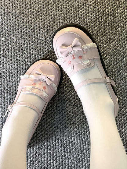 Kawaii Cute Sweet - JK Brown Bow Bear Shoes Low-heel