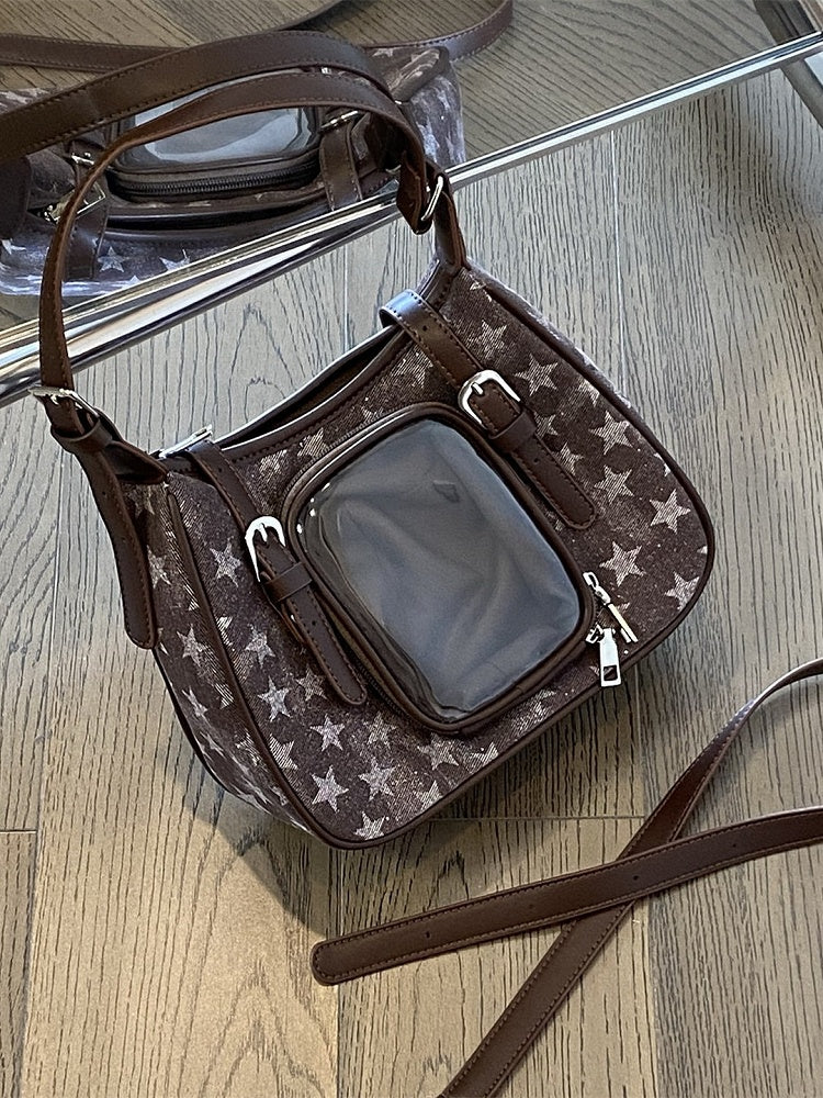 Y2K Star Denim Crossbody Bag