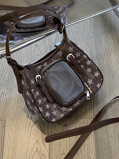 Y2K Star Denim Crossbody Bag