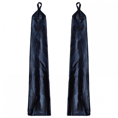Long Gloves Black/Silver PU