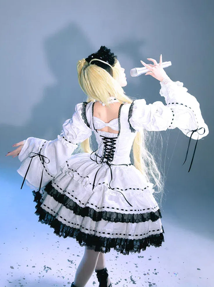 Girl Sleeves Top Outfit Skirt Lolita Detachable Fanart Magic Fashion Puff Gothic +