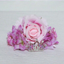 PinkPurple Design Crown Floral Ear Hairclips Cat Decorated