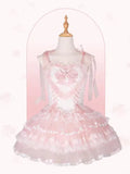 Lace-Trimmed Corset Jumper Skirt with Heart Bodice - Mademoiselle Pearl