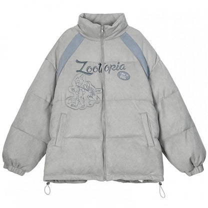 Zootopia Judy and Nick Applique Grey Puffer Jacket