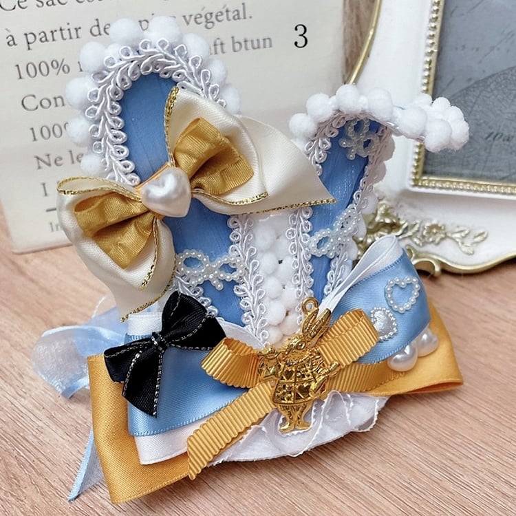 Wonderland Hat Vibes Options in Details Ears Bunny Alice 6 Mini Bowknot Alice