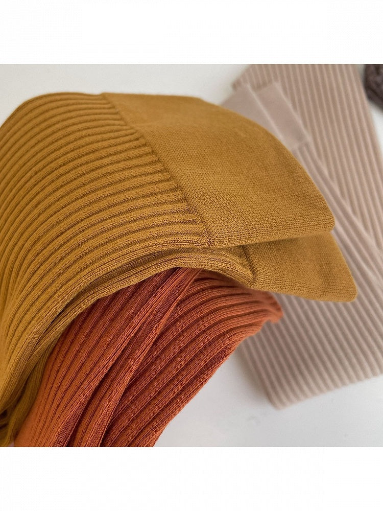 Mid-Calf Vertical Stripe Colors Cotton 8 Socks