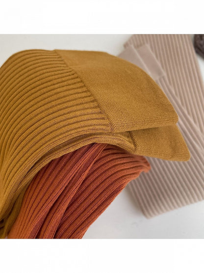 Mid-Calf Vertical Stripe Colors Cotton 8 Socks