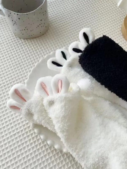 Fluffy Rabbit Ears Short Socks - ZUO BIAN