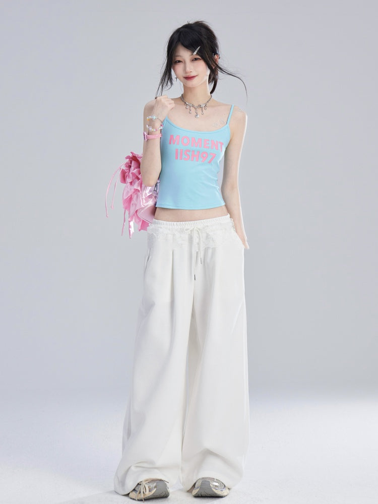 Blue Letter Print Bittersweet Cami Top